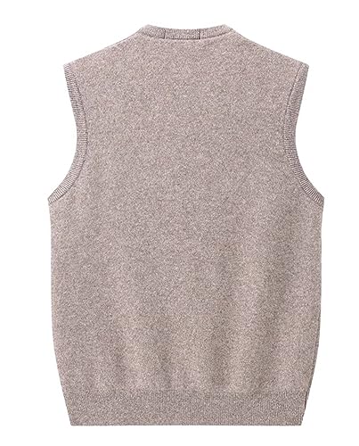 Men's 100% Cashmere V Neck Gilets Sweater - Sleeveless Knitted Cardigan Pullover Business Vest for Gentleman2