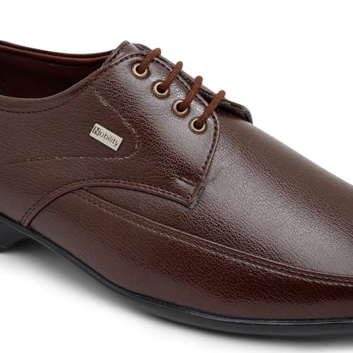 Image of NOBILITY Faux Leather Black Formal Lace Up Shoes for Men || Comfortable Walking || Classic Design || Breathable | Slip Resistant