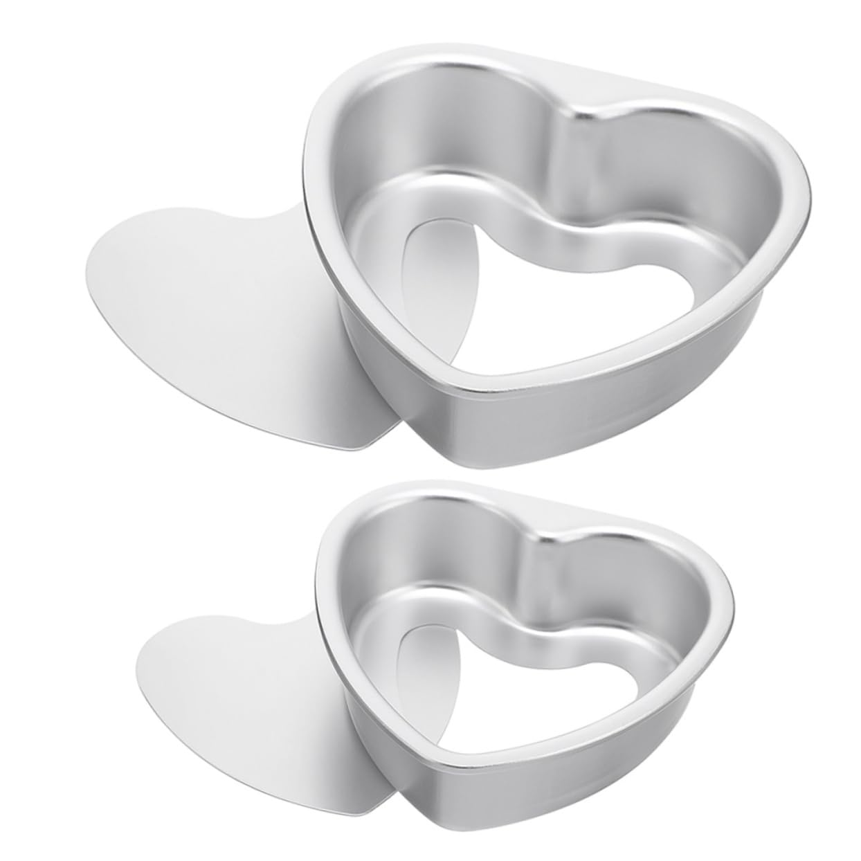 MAGICLULU Juego De 3 Moldes Para Tartas Con Forma De Corazón De Liberación Rápida Y Fácil Limpieza Para Hornear Galletas Y Mousse (2 Unidades)