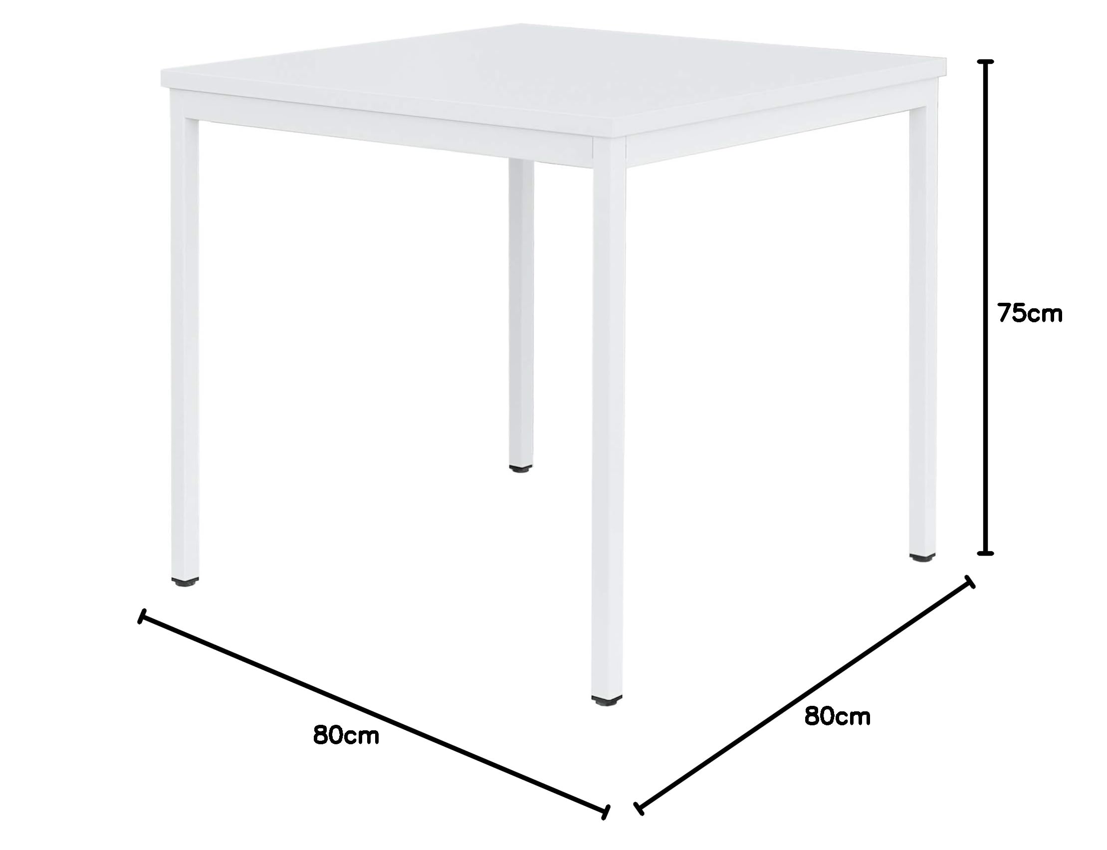 Schreibtisch Profi Besprechungstisch Büromöbel Verkaufstisch Computertisch 80 x 80 cm RAL 9003 weiß 331017
