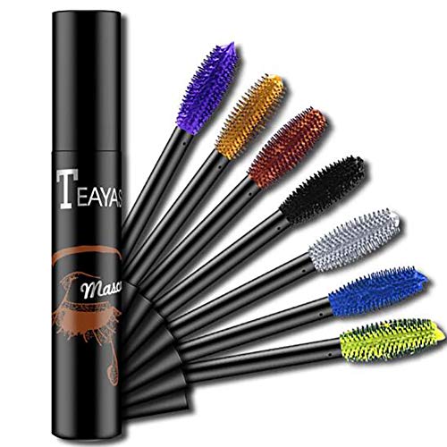 Btspring Slim Thick Curling Waterproof Smudge Color Mascara Set of 7 Colors, Perfect Gift for Girls Kids Women