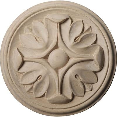 Ekena Millwork ROS05X05RACH Raymond Round Rosette, 5"W x 5"H x 3/4"P, Cherry