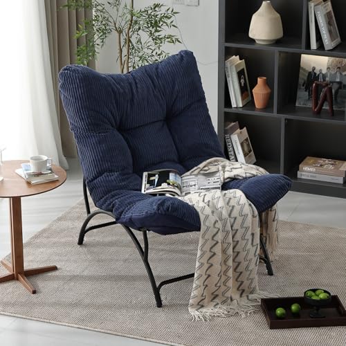 Sillón Plegable Terciopelo Azul marino miniatura 1