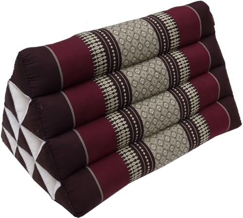 Coussin thaï triangulaire, coussin triangulaire, kapok - Marron/bordeaux - Coussin triangulaire sans coussin