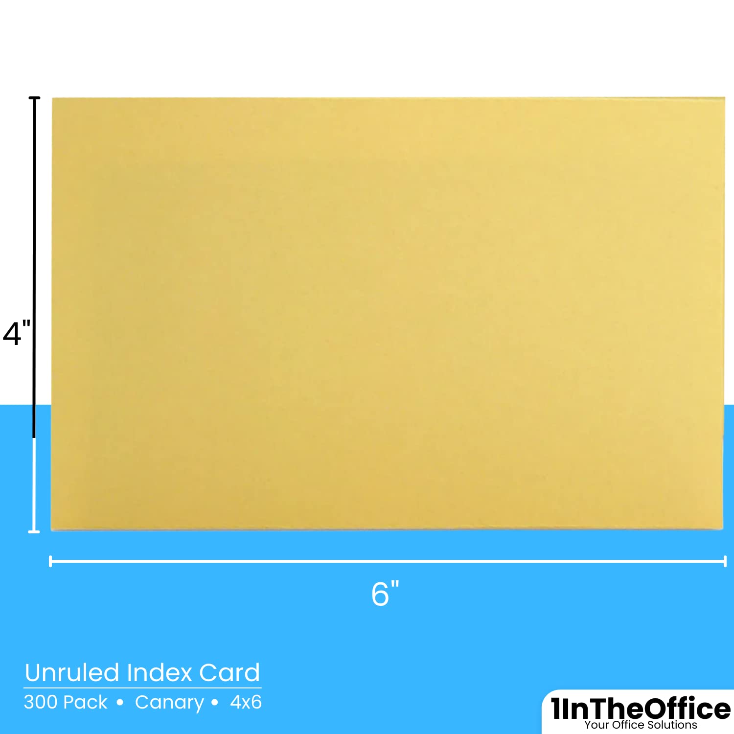 1InTheOffice Index Cards Canary Yellow Unruled 4X6, Blank Index Cards, 4"x6", 300 pack - Image 3