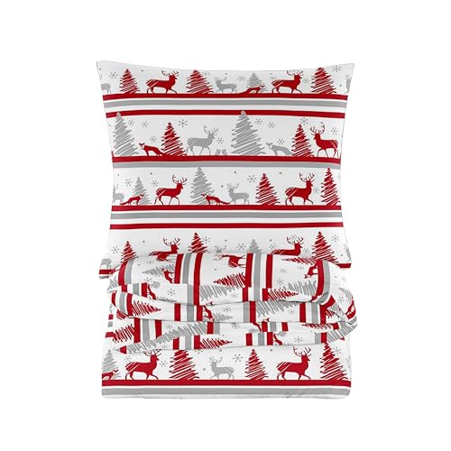 Cotton Market Weihnachtsbettwäsche 3-teilig mit Rentier-Motiv...