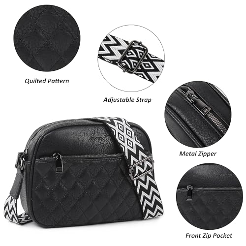 Image of TANTOMI Crossbody Purses for Women Leather Purse Shoulder Handbags with Wide Strap, Small Crossbody Bags for Women Travel