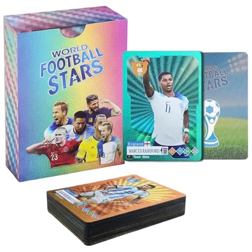 Image of SHAKTISM World Football Star Gold Cards, Soccer Trading Card, 2024 WorldCup StarCard, UEFA Champions League, Pack of 55 (World Football Star Soccer Card Multi)