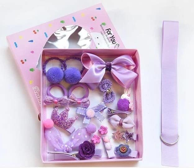 KolorFish Baby Girls Hair Clips Cute Bows Elastic Hair Ties Accessories Ponytail Hairpins Set For Baby Girls Teens Toddlers, 18 pieces Pack, Dark Purple (B0BZ8F5J24) Amazon Price History, Amazon Price Tracker