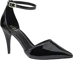 Sandália Scarpin Salto Alto de Fivela Sapato Bico Fino Stilleto 9000