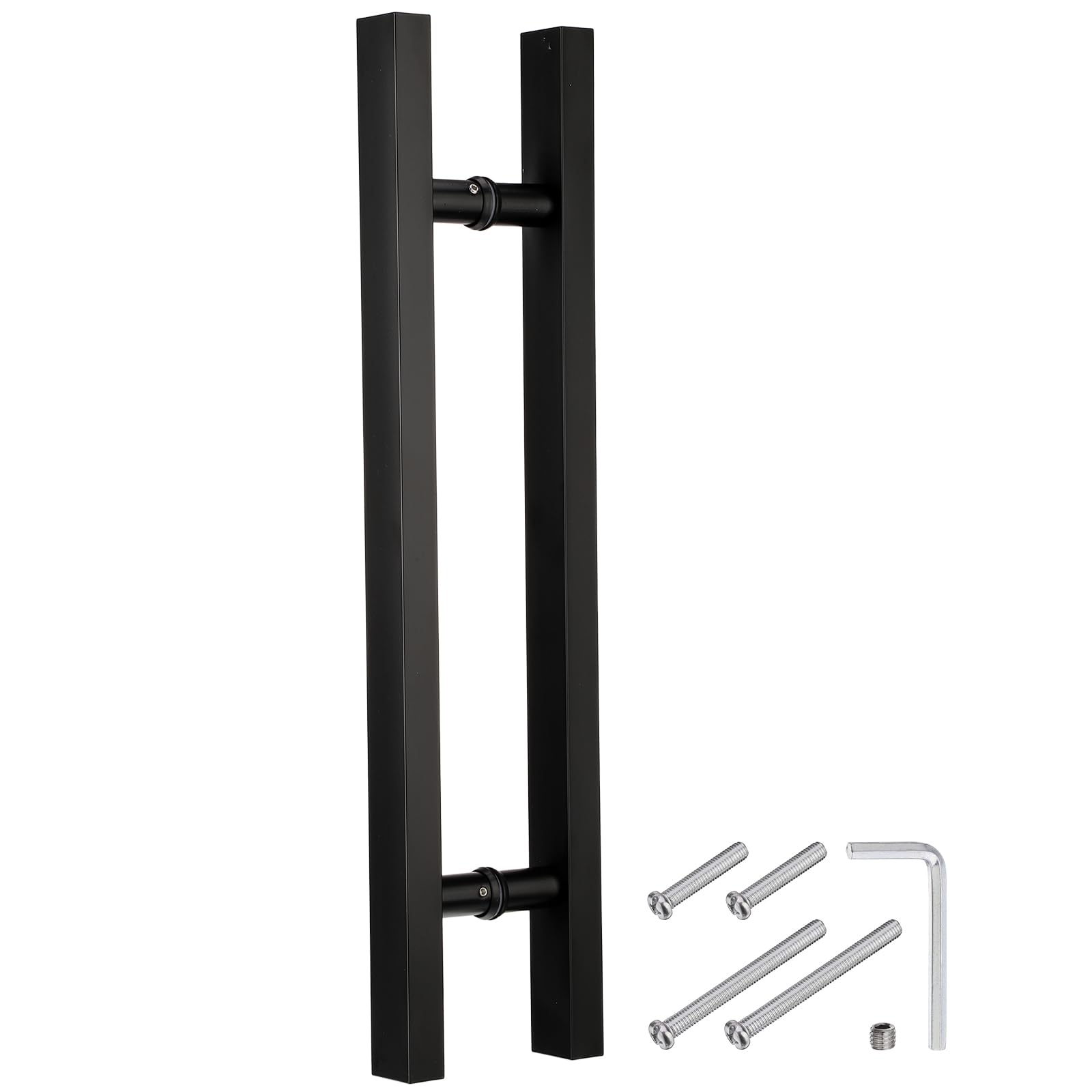 DTGN 23.6"(60cm) Double Sided Barn Door Handles, 304 Stainless Steel Glass Shower Door Handle for Home Entrance, Bathroom, Office, Store, Matte Black
