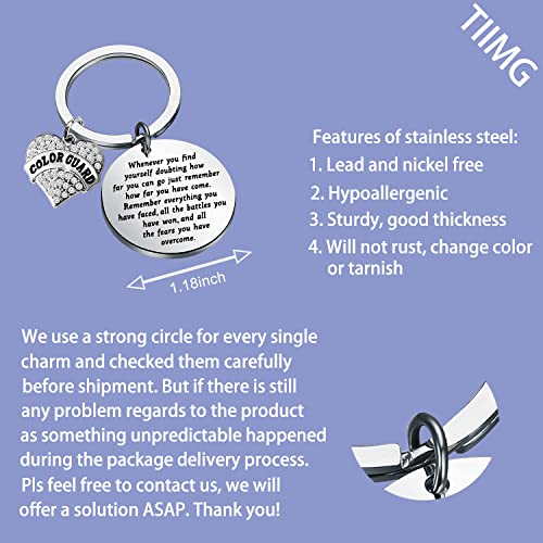 TIIMG Colorguard Inspirational Quote Keychain Color Guard Charm Gift Flag Girl Jewelry Senior Gift2