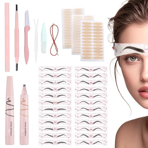 24Pcs Augenbrauen Schablone Augenbrauenschablonen...