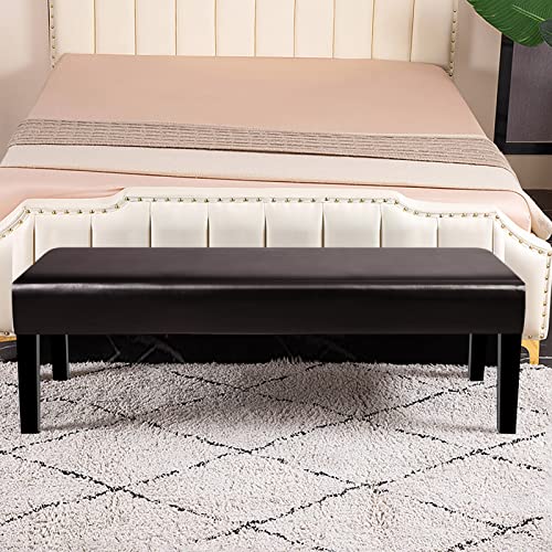 Image of SearchI Waterproof Dining Bench Cover, Stretch Washable Long Bench Seat Covers, Rectangle Dining Table Bench Slipover for Dining Room, Living Room, Kitchen(Pu Chocolate)