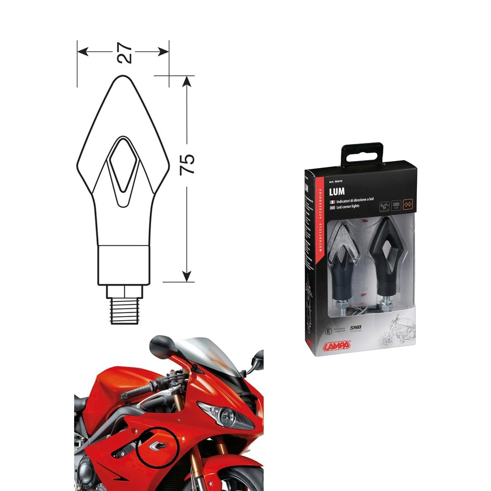 COMPATIBILE CON RIEJU MRT 50 COPPIA DI FRECCE A LED OMOLOGATE PER MOTO INDICATORI DI DIREZIONE 12V UNIVERSALE 75CM X 27CM LAMPA LENTE BIANCA LUCE ARANCIO