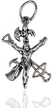Minoplata Christ of the Legion Pendant in Antique Sterling Silver 24mm x 15mm, Sterling Silver, No Gemstone