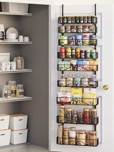 NQW 9-Tier Over Door Storage Rack, Heavy Duty Metal Hanging Organizer for Kitchen, Black - image 1