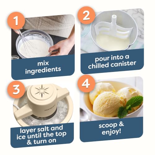 Image of Nostalgia Electric Ice Cream Maker With 6 Qt Capacity - Old Fashioned Ice Cream Machine Makes Frozen Yogurt or Gelato in Minutes- Vintage Wooden Style Ice Cream Maker with Aluminum Canister