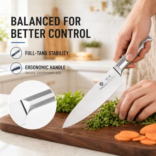 Image of imarku 16PCS High Carbon Stainless Steel Knife Set, Sharp & Durable | Kitchen Knife Set With Block, Ergonomic Non-Slip Handles, Durable Steel Blades And Balanced Design For Comfortable Prep