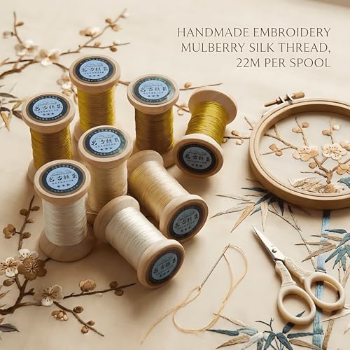 Image of Natural 100% Mulberry Handmade Embroidery Silk Thread Silk Floss (63)