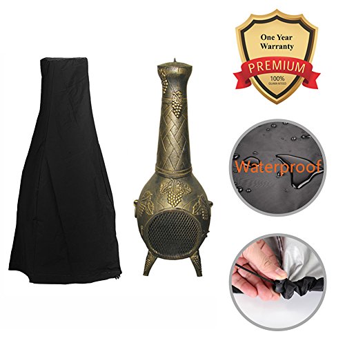24" Dia x 47" H Patio Chiminea Cover Water Resistant Garden Outdoor Heater