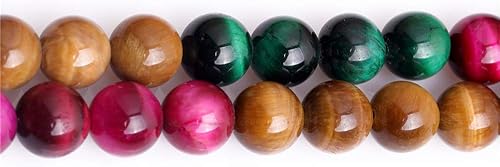 Miniatura 2 de JOE FOREMAN Cuentas de ojo de tigre para hacer joyas, piedras preciosas semipreciosas de 0.236 in, redondas, 15 pulgadas, Piedra