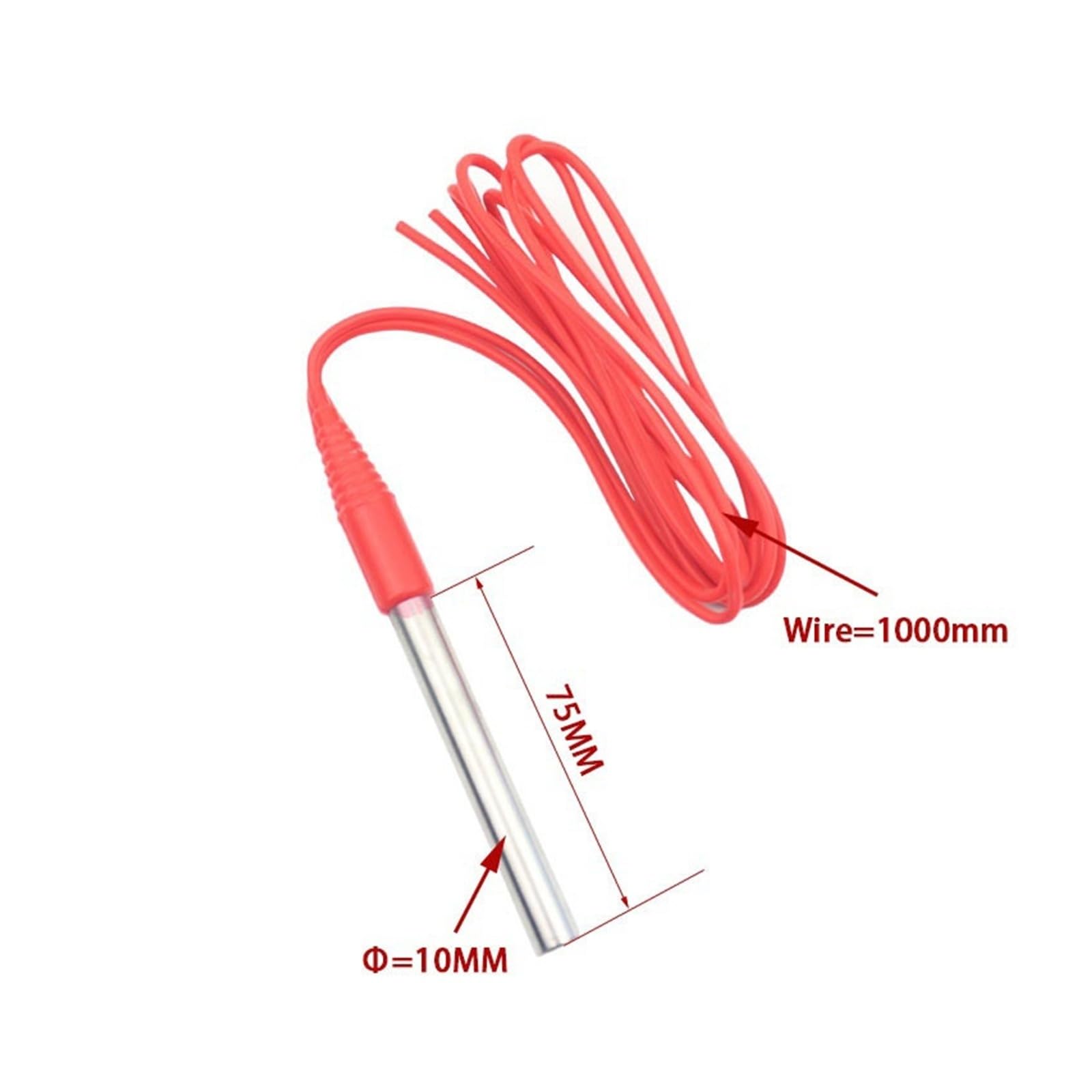 Cartouche chauffante 12v 24v 50w/100w avec câble étanche de 1M, élément Chauffant à Eau 10x75mm, Cartouche chauffante à Immersion Cheerfully(24V 100W)