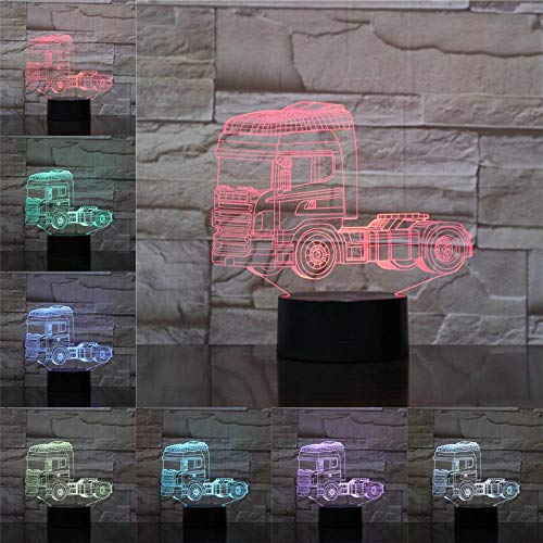 Preisvergleich Produktbild Nur 1 Artikel Schlaflicht Nachtbeleuchtung Ledlight Truck 3D Lampe Nachttischlichter Geschenke für Kinder Reiseandenken 3D Illusionslicht