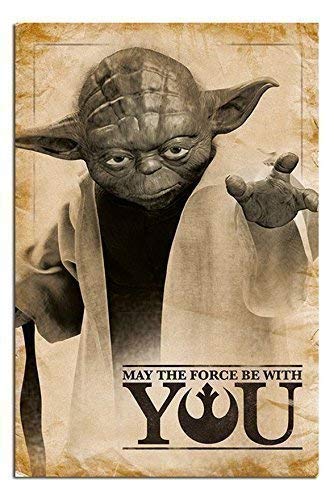 Star Wars Yoda May The Force Be With You Poster Gloss Laminated - 91.5 x 61cms (36 x 24 Inches)