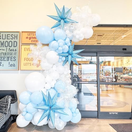 Image of Jobkoo Pastel Blue Balloons 12 Inch, 100 Pack Light Blue Latex Matte Macaron Powder Helium for Gender Reveal Baby Shower Birthday Wedding Party Decorations