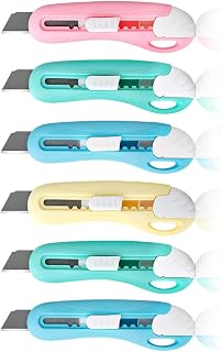 6팩 미니 유틸리티 나이프 박스 커터, 접이식 박스 오프너, 패키지 오프너. DIY, 사무실, 봉투, 패키지 및 가정용(PSC 박스 커터 6개)