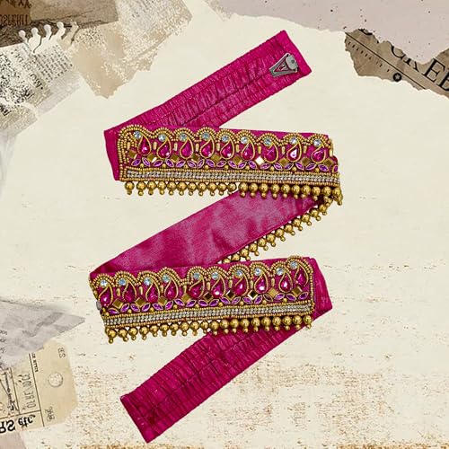Traditional Adjustable Embroidery Cloth Saree Waist Belt for Women and Girls2
