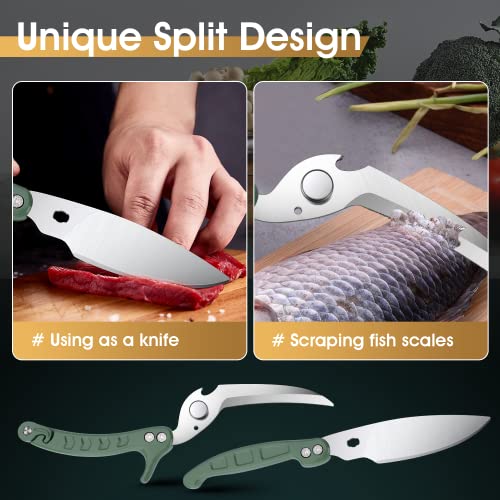Image of DRAGON RIOT Heavy Duty Poultry Shears - A Must Have Kitchen Shears for Chicken and Meat Cutting - Dishwasher Safe and Stainless Food Kitchen Scissors for Thanksgiving(Green)