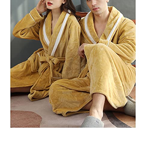 Robe for Men Big and Tall Cotton Collar Shawl Full Lenght Kimono Spa Bathrobe With Pockets Wrap Style Loungewear4