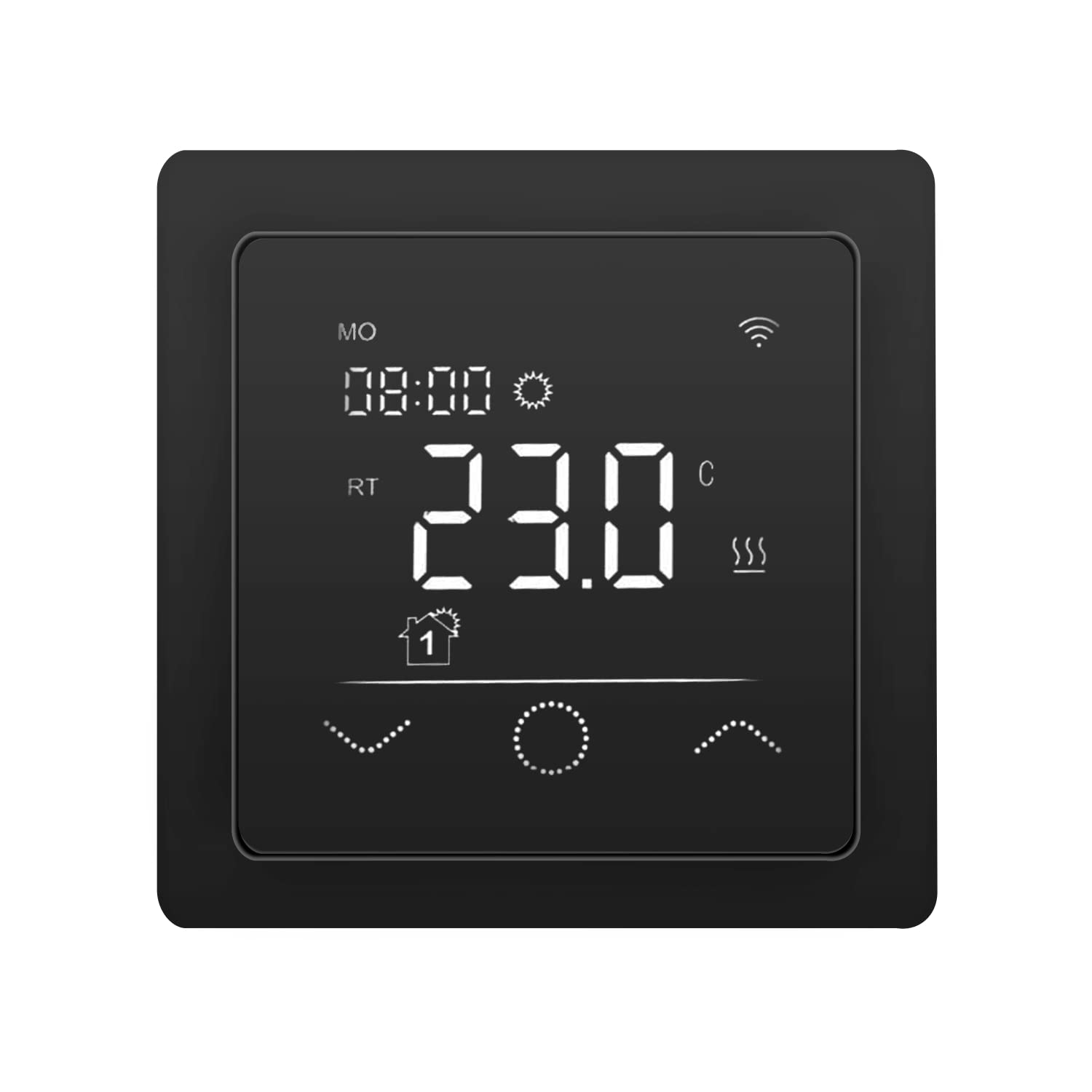 Elektryczne ogrzewanie podłogowe HoWaTech Lux folia do renowacji, laminatu, parkietu, winylu, kompletny zestaw, folia grzewcza 80 W/m², w zestawie termostat, WiFi Touch czarny, długość folii i