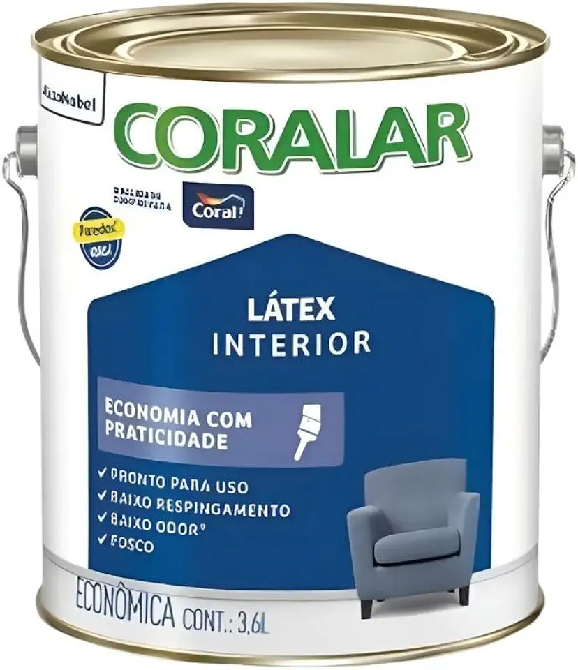 CORALAR LÁTEX MAIS ECONÔMICO BRANCO 3,6L - CORAL