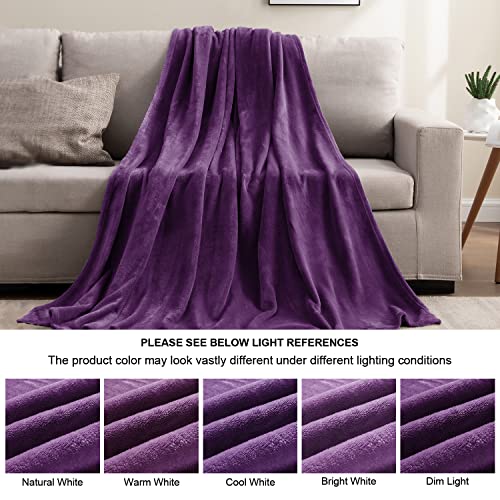 Image of BEDELITE Fleece Blanket Purple Throw Blankets for Couch & Bed, Luxury Plush Cozy Fuzzy Blanket 50 inch x 60 inch, Super Soft Warm Lightweight Throw Blanket for Travel Camping