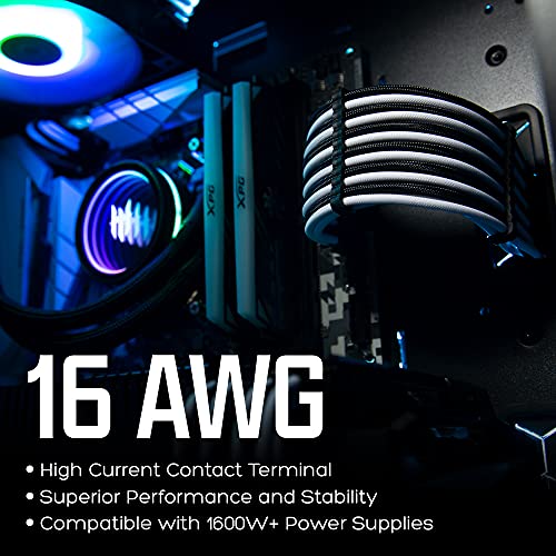 Image of TECWARE FLEX Black /Grey PSU Sleeved Extension Cables Set 30cm