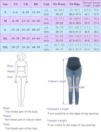 Variante de Maacie vaqueros premama azul claro con dobladillos XXL