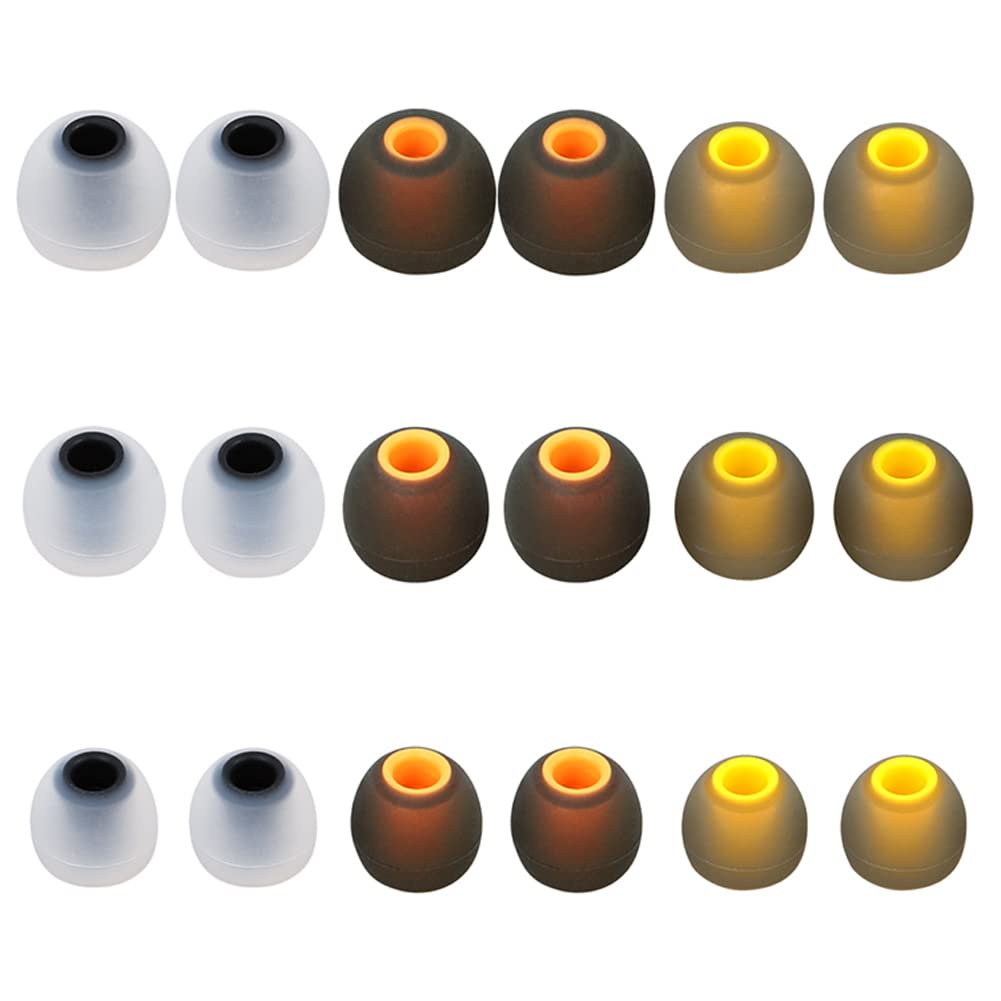 Silicone Earbud Tips Replacement - Fit for in-Ear Headphones (Inner Hole 3.8mm-5.1mm) - 9 Pairs S/M/L
