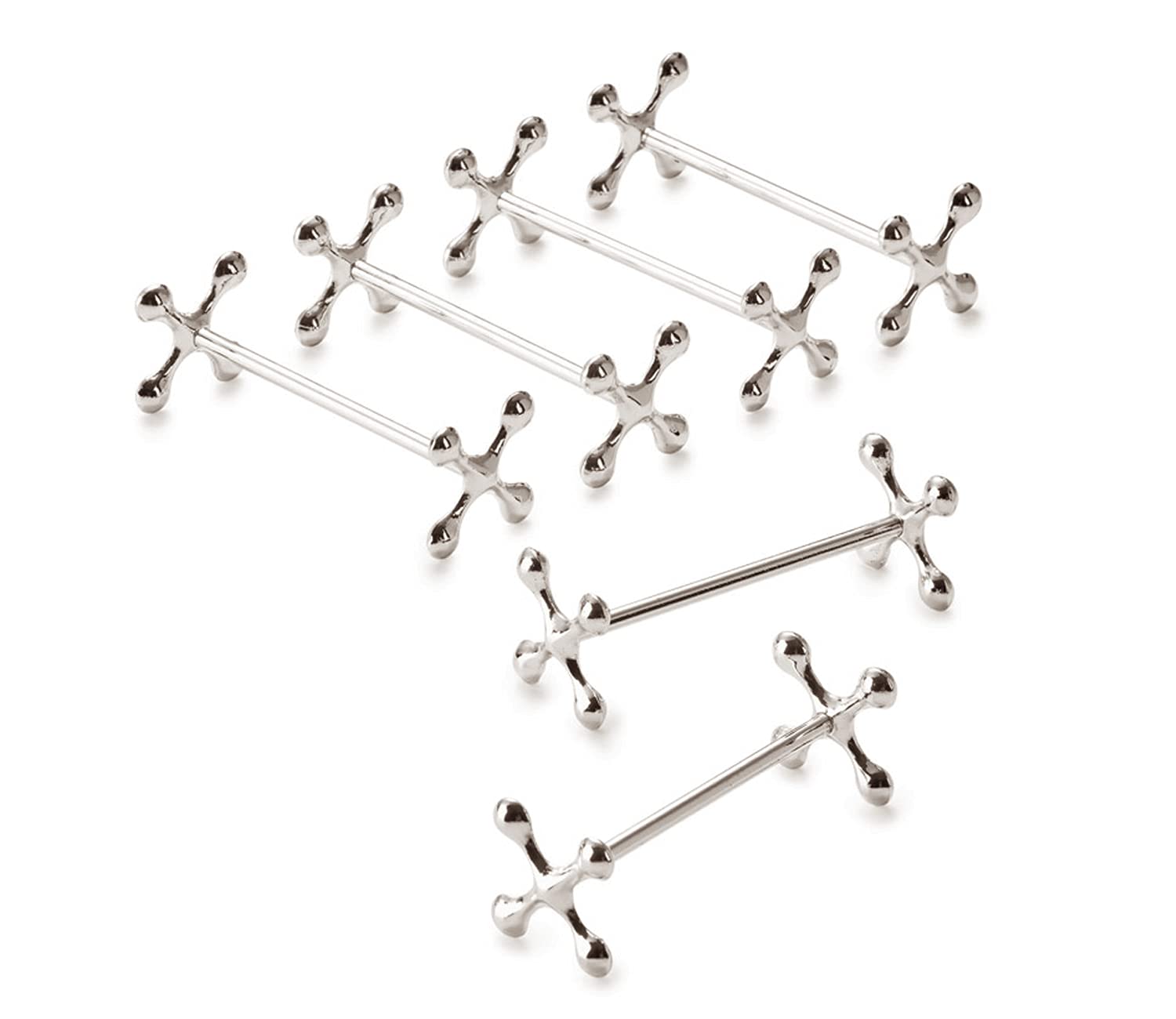EDZARD Ensemble de 6 Repose Couteau Croisée, repose baguettes, Longueur 7 cm, argenté Noble, résistant au ternissement