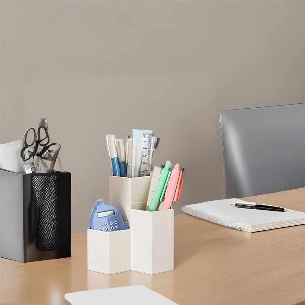 Stifteköcher Stifte Halter Desktop-Stifthalter Desktop-Zubehör For Büro, Schule, Zuhause Schreibtisch-Organizer(White)