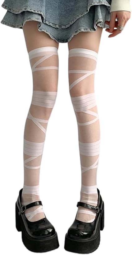 Amazon.co.jp: [Lamerry] ニーハイソックス 包帯 地雷系 コスプレ