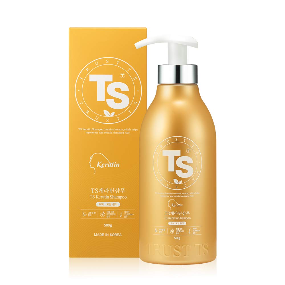 TS Keratin Shampoo (16.9 Fl Oz / 500mL) | Shampoo for Damaged Hair and Dry Scalp| Keratin Hair Care Shampoo - Moisturizing and Restorative | Silicone Free | All Hair Types