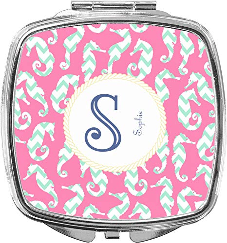 Espejo compacto personalizado caballitos de mar