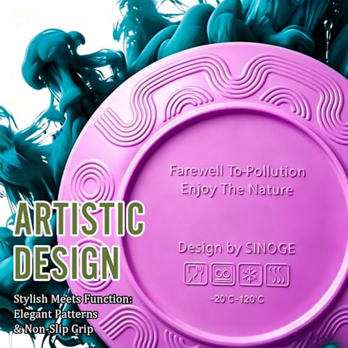 Image of Wheat Straw Dinnerware Sets 40 PCS Bowl and Plate Sets With Cup Dishes Set for 8 Unbreakable Dish Sets Microwave Safe Plates Dinner Bowls Drinking Glasses With 4 Color - Flower Color