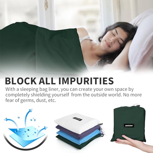 JAICOM Sleeping Bag Liner Ultralight - Travel Sheets for Hotel, Portable & Comfortable & Quick-Drying Adult Sleep Sack for Camping, Business Trips, Traveling, Hostel - Thumbnail 3