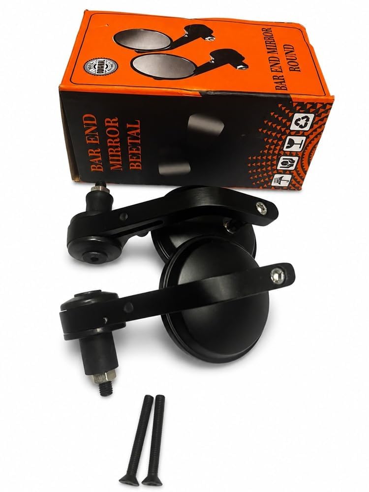 GT Rear View Handle Bar End Mirror Set, Small Round Stylish, Fits For New Classic Reborn/New Bullet/Hunter/Meteor 350/Old Classis/Bullet 350/500 All Model RE Bike-image-31