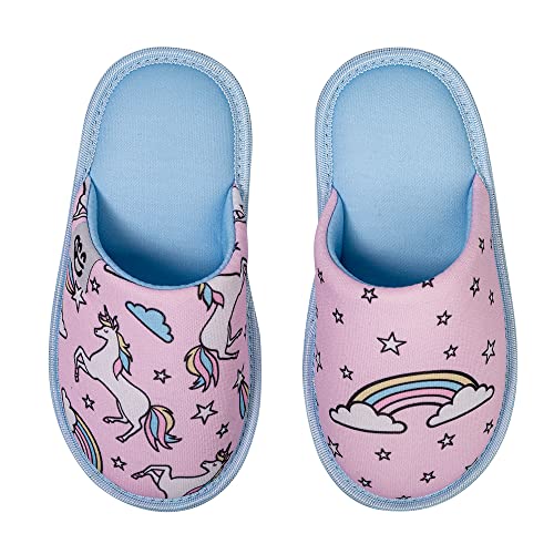 Dedoles Pantuflas Unisex Hombre Mujer y Niños Espuma viscoelástica muchos diseños divertidos Unicornio Gatos Aguacates Planetas Salchicha Regalo, Color: Unicornio arcoíris, 34-35 EU