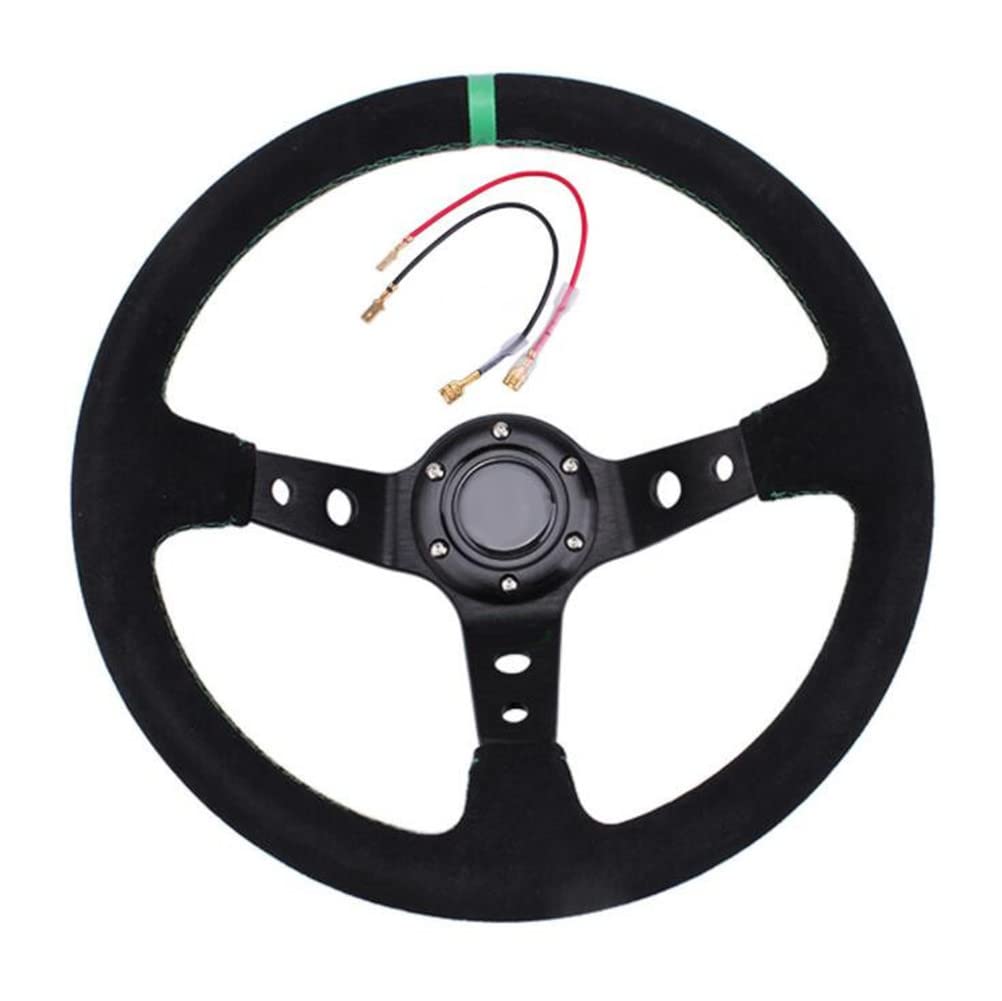 Volanti da corsa, volante sportivo da corsa per auto, volante a 6 bulloni volante a 6 bulloni Rally/Drift/Race/universale da 13 pollici in pelle scamosciata con pulsante clacson Set di accessori